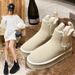 Thick Soled Microfiber Leather Snow Boots For Women New Hot Selling Cotton Shoes Plus Velvet And Thickened Women's Cold Proof And Warm Snow Boots_vogvips.com