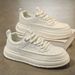 A2025 Spring And Summer Breathable, Lightweight, Soft-soled White Sneakers, Men's Casual Shoes, Versatile Thick-soled Board Shoes_vogvips.com