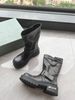2025 Autumn And Winter New Thick Heel High Top Long Boots For Women, Second Layer Cowhide, Medium Heel, Belt Buckle, Motorbike Boots_vogvips.com