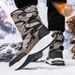 Men's Winter Snow Boots - Waterproof Thermal Insulated Slip-Resistant Hiking Boots With Fleece Lining & Hook-and-Loop Closure_vogvips.com