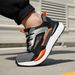 Men's Steel Toe Safety Shoes, Anti-Smashing Anti-Puncture, Microfiber Leather & Fly Knit Upper, PU Sole For Construction & Factory Workers_vogvips.com