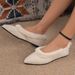 Women's Pointed Toe Warm Cotton Shoes Fleece Lined Flat Shallow Mouth Plus Size Autumn_vogvips.com