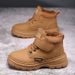 Boys' Shoes New Fleece-Lined Thickened Warm Children's Waterproof Martin For Older Kids Non-Slip Casual Cotton Boots_vogvips.com