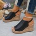Women's Shoes Wedge Sandals For Women New Style Fashionable Thick Soled Slippers With One Line High Heels And Lightweight Women's Slippers_vogvips.com