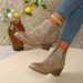 Winter Women's Martin Boots Over Hollow Out Slit Chunky Heel Boots New_vogvips.com