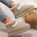 Cozy Ethnic Style Slip-On Snow Boots - Soft Suede Upper With Plush Fleece Lining - Warm Winter Indoor Outdoor House Shoes With Flat Sole_vogvips.com