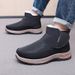 Winter Men's Pure Wool Cotton Shoes With Thick Fur And Plush, Integrated Anti Slip Snow Boots For Middle-aged And Elderly People_vogvips.com