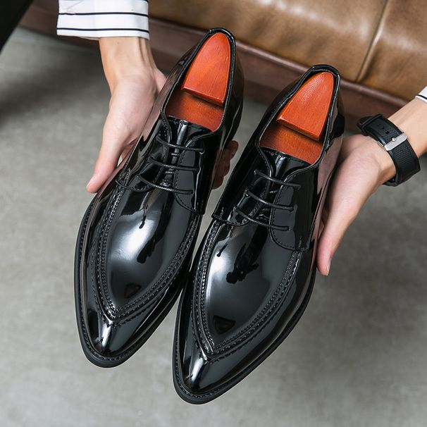New Men's Brown Business Casual Derby Shoes British Style Lace-up Versatile Brock Men's Shoes Black Suit Banquet Dress Groom Wedding Shoes_vogvips.com