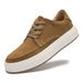 Men's Shoes Breathable Round Head Foot Cover White Shoes Suede Thick Baseplate Shoes Trendy Casual Shoes_vogvips.com