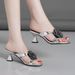 Stunning Outdoor Sandals For Women 2025 New Summer Super Popular High-End Fashion Rhinestone Square Toe Chunky Heel High_vogvips.com