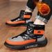 Men's Winter Cotton Shoes - Casual High-Top Martin Boots With Slip-Resistant Sole, Waterproof PU Leather & Elastic Lacing For Comfort_vogvips.com