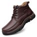 Casual Large Size Men's Leather Shoes Platform Wear-resistant Mountaineering Men's Shoes_vogvips.com