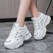 Inner Height Enhancing Dad For Women New All Match Small Size Thick Sole Comfortable Breathable Caual Sport White_vogvips.com