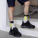 5/10/20 Pairs Men Color Blocked Round Neck Mid Tube Sweat Wicking Breathable All Season Basketball Sports Casual Socks_vogvips.com