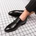 Fashion Buckle Casual Men's Business Formal Leather Pointed Monk Shoes 47 Extra Large Size 48_vogvips.com