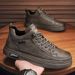 2024 Spring New British Style Leather Panel Trendy Youth Student Casual Mid-High Top Sports Men's Shoes_vogvips.com