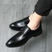 Plus Size Spring New British Style Business Formal Pointed Toe Leather Men's Trendy Slip-On Casual Shoes_vogvips.com