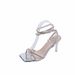 Elegant Girl~ Fashionable Sandals For Skirts, 2024 New French Style One-Strap Square Toe Stiletto High Heels_vogvips.com