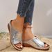 New Large Size Slippers Thick Sole Fish Mouth Car Sewing Women's Slippers_vogvips.com