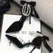 2025 Fall New Pearl Black Women's Fashion Stiletto Suede Hollow One-Strap Buckle High Heels_vogvips.com