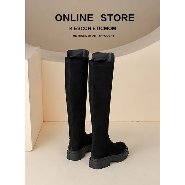 Over-the-Knee Stretch Slim Women 2023 New High Heel Thick Sole Plus Size Long Riding Boots_vogvips.com