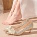 Korean Style Fashion Pointed Toe Shallow Mouth High Heels Sequin Single Thin Heel Rhinestone Women's Shoes Comfortable_vogvips.com