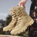 Men's High-Cut Tactical Boots For Hiking, Camping & Outdoor Adventures - Durable Military Combat Boots With TPR Sole & Leather Upper Boots_vogvips.com