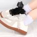 Lace-Trimmed Ruffle Shoelaces – 4-Size Adjustable Balletcore Shoe Strings For Sneakers & Casual Shoes (White/Black, Big/Small Ruffles)_vogvips.com