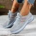 Women's Mesh Knit Running Shoes Lightweight Non-Slip Lace-Up Sneakers Breathable Casual Footwear For Daily Walking &_vogvips.com