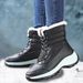Snow Boots Woman Flat Woman Shoes Lace Up Women Shoes Solid Ankle Boots Warm Lightweight Women's Winter Boots Botas Mujer_vogvips.com