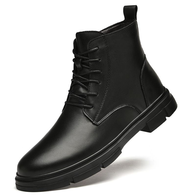 Martin Boots Men's Mid-top Leather Boots Men's Casual High-top Leather Shoes_vogvips.com