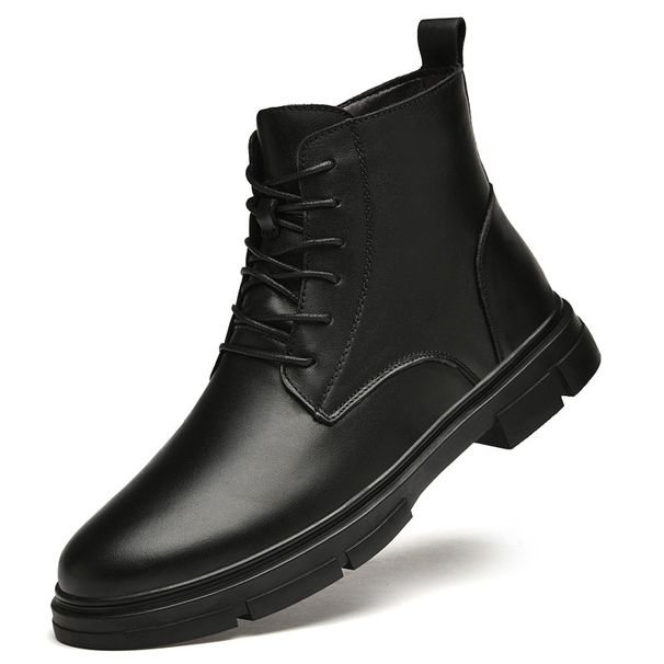 Martin Boots Men's Mid-top Leather Boots Men's Casual High-top Leather Shoes_vogvips.com