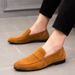 British Style Casual Lazy Leather For Men Large Size Loafers Suede Simple Slip-On Men's Trendy Shoes_vogvips.com