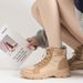 Women's Martin Thick Sole 2024 Spring New Korean Trendy Student Campus Style Versatile Canvas Riding Ankle Boots_vogvips.com