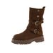 Women's Round Toe Belt Buckle Western Cowboy Boots Retro Slimming Rider Style Winter New Niche Collection_vogvips.com