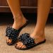 2025 New European And American Style Round-Toe Butterfly Flower Slippers Women, Fashionable Flat Heel Large Size Sandals_vogvips.com