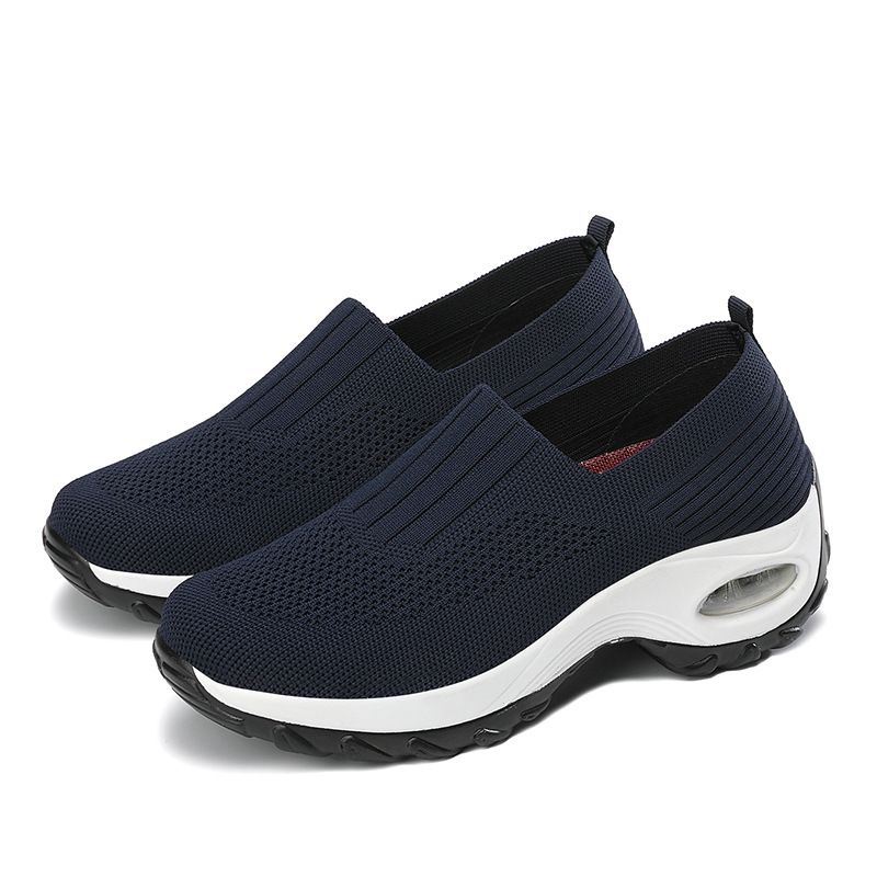 Women's Comfortable Walking Shoes - Breathable Mesh Slip-On Sneakers With Thick Cushioned Sole For Middle-Aged Women_vogvips.com
