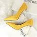 2993-1 Korean Edition Fahion Tranparent Crytal Satin Shallow Mouth Pointed Sexy High Heel Wedding Women' Single_vogvips.com