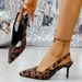 Trendy Plus Peep Women Suede Thin Heel Leopard Print High Heels Large Size Pointed Toe Strap Sandals For Summer_vogvips.com