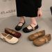 Popular Skirt, Gentle Style, Spring Granny Shallow For Women, French Style 2024, Paired With Mary Jan, Flat_vogvips.com