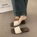 Korean Pleated Women, Summer 2025, Flat Beach Vacation Sandals, Fairy Style One-Strap Slippers For Women_vogvips.com