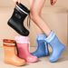 One-piece Women's Fashionable Japanese-style Waterproof Mid-calf Wear-resistant Rain Boots For Adults, Stylish Student_vogvips.com