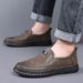 Large Size Soft Leather Men's Cowhide Sole Versatile Slip-On Casual Summer Breathable Driving Shoes_vogvips.com