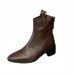 French V-Neck Xinjiang Northwest Sichuan Grassland Travel Outfit Western Martin Chelsea Ankle Boots For Women_vogvips.com