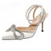 Manufacturer Supplies European American Style Bowknot Rhinestone Pointed Satin Sandals With Straps, Stiletto High Heels,_vogvips.com