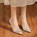 9888A-069 Satin Rhinestone Square Buckle Stiletto Elegant Women's High Heels Shoes Wedding Banquet Dress_vogvips.com