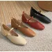 Woman Spring Casual Square Toe Low Soft Soled Lolita Flats Ballerina Red Female Elegant French Retro Buckle Mary Janes_vogvips.com