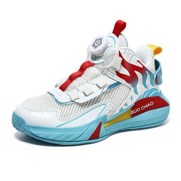 New Lightweight Children Basketball Shoes Swivel Buckle Boys Sports Shoes Breathable Running Trainers Outdoor Kids Tennis Shoes_vogvips.com