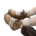 Women Boxing Boots Hidden Heel Height Increasing Short Boxing Boots For Women, Genuine Leather, Two-Tone Shoelaces, Small Size, Casual_vogvips.com