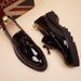 Euro Step Spring And Autumn Business Formal Office Thick-Soled For Men, Shiny Wedding Shoes, Height-Increasing Brogue Tassel_vogvips.com